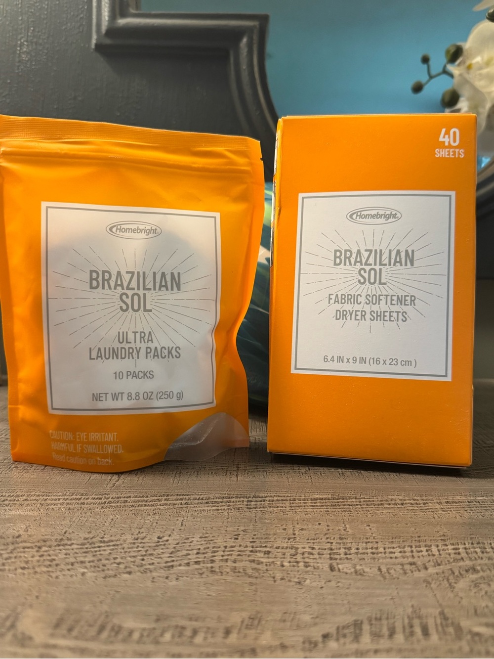 Homebright Brazilian Sol Laundry Packs (soap pods)  & 40 Dryer Sheets